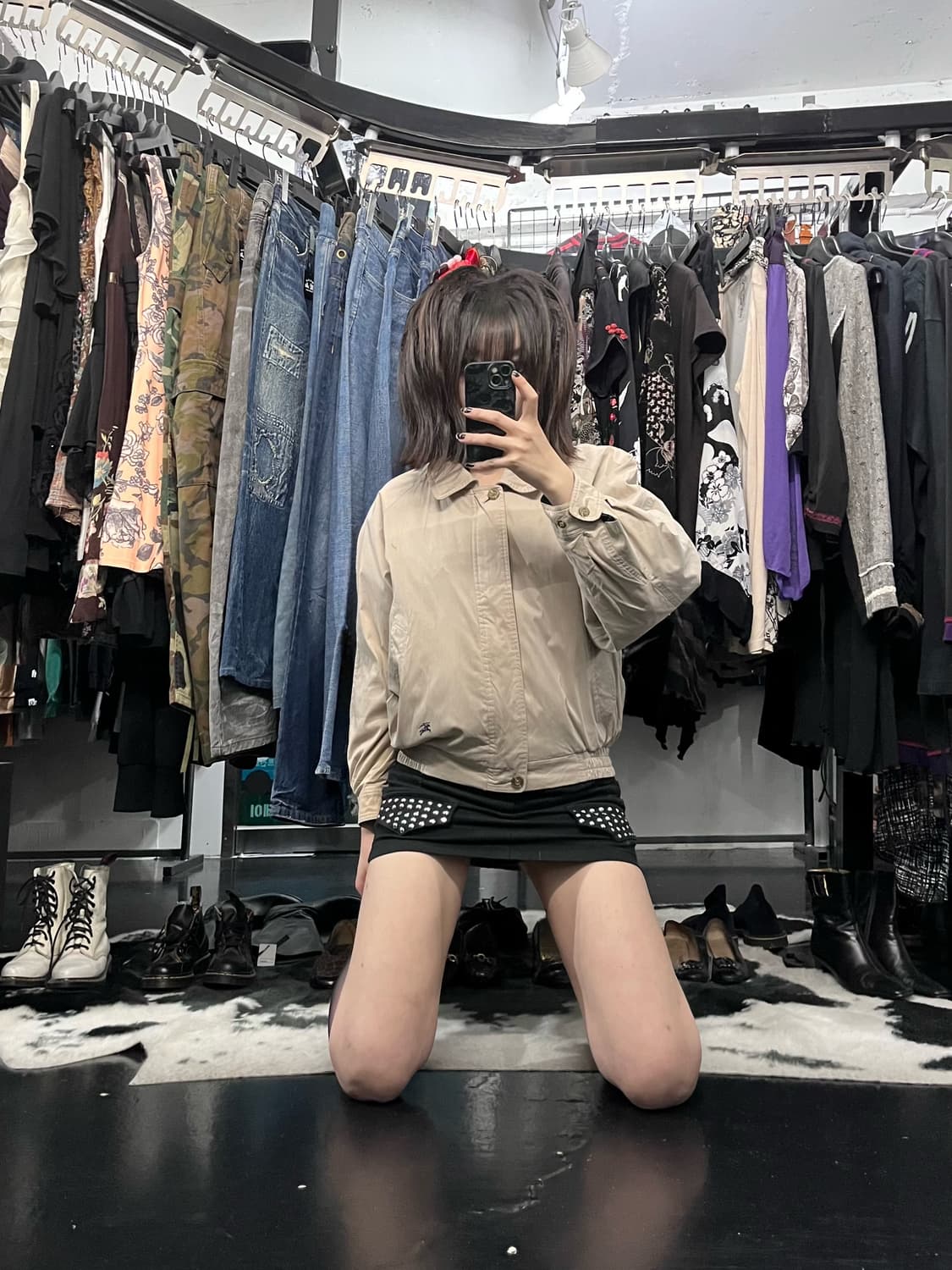 버버리 베이지 크롭 봄버 자켓 상품이미지1