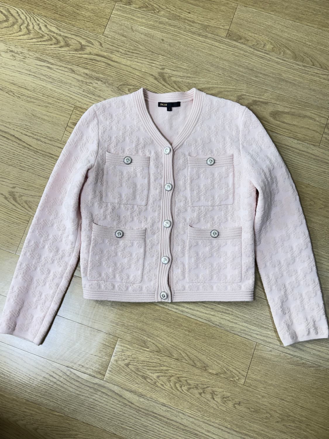 마쥬 핑크 텍스쳐 니트 가디건 1 상품이미지3