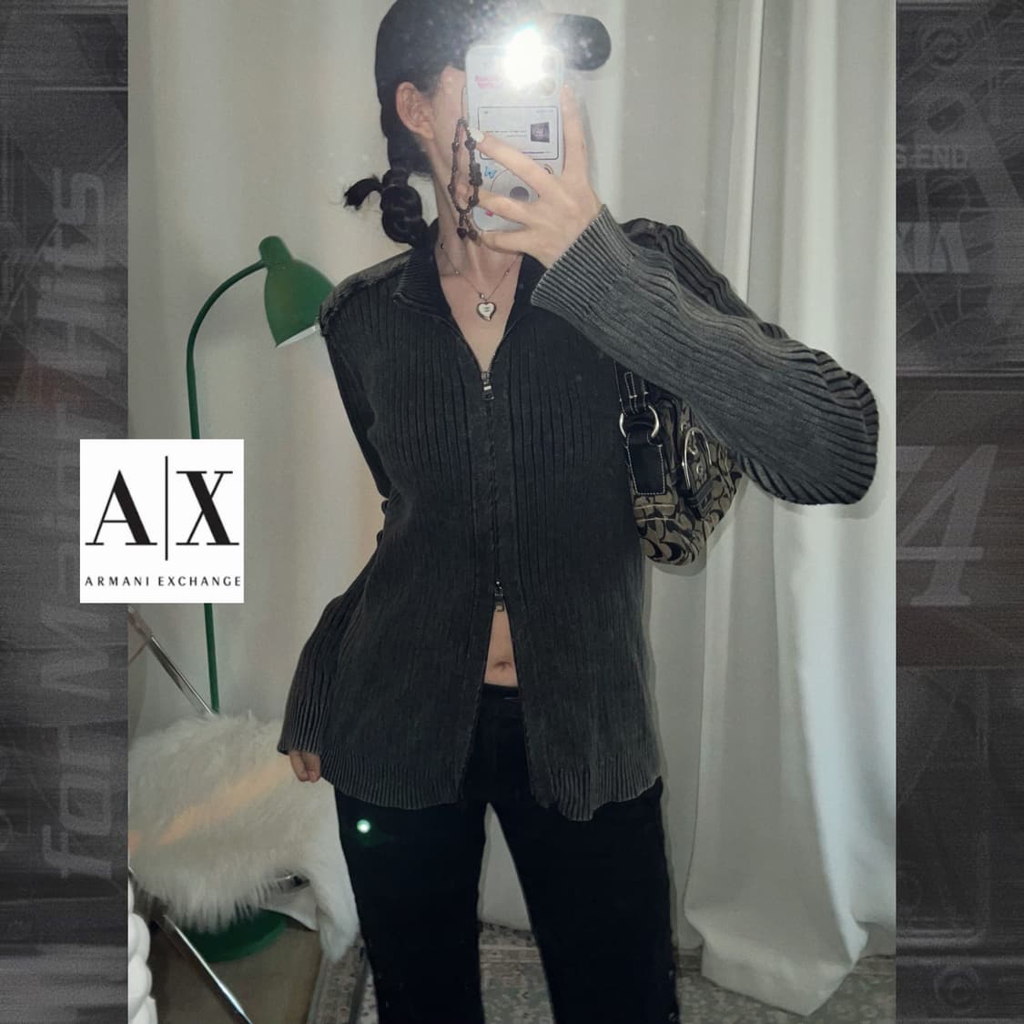 아르마니 익스체인지 Y2K 투웨이 니트 집업 상품이미지1