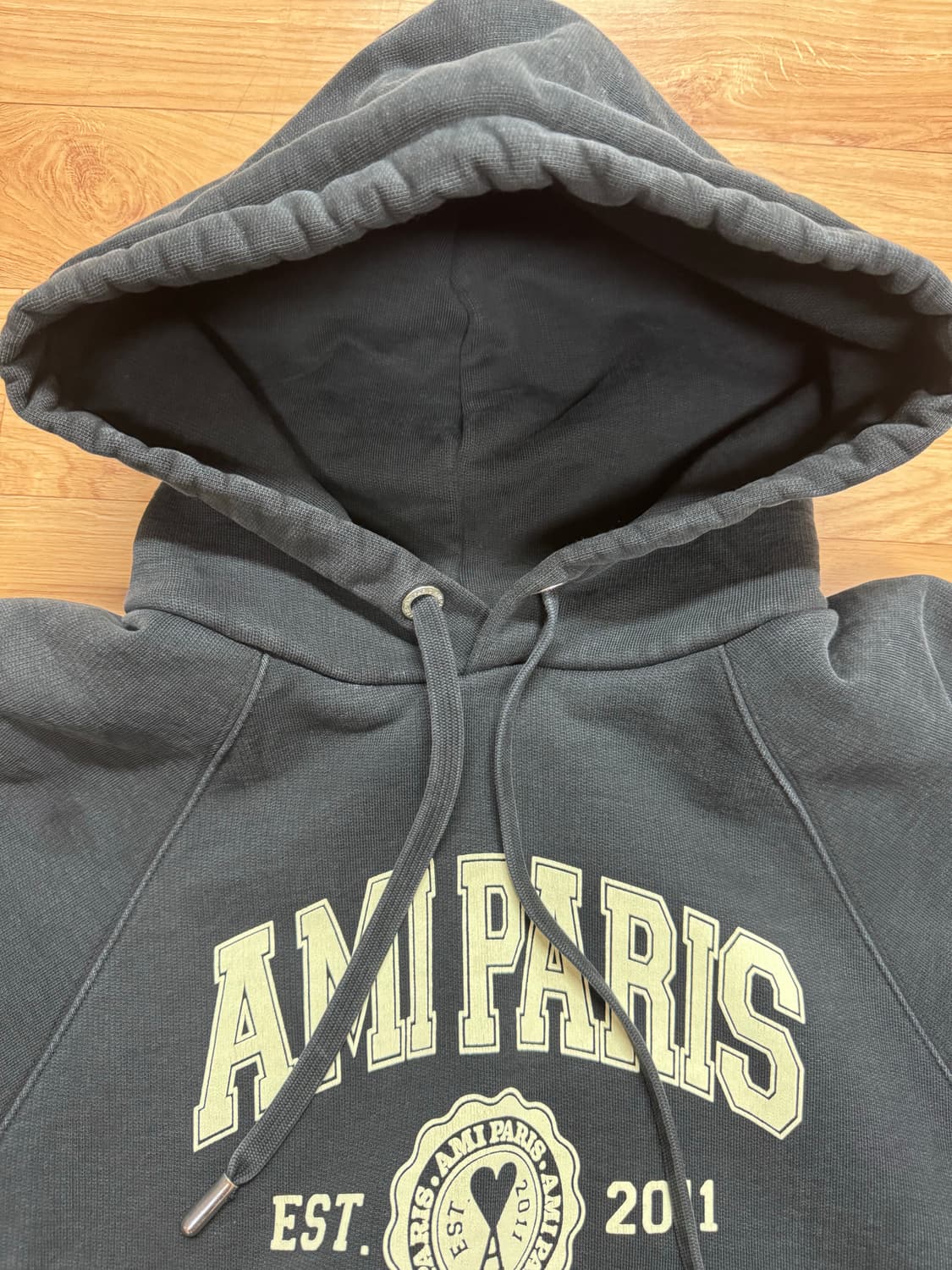 교환 아미 파리 프랑스 후드 스웨트셔츠 블랙 XL -> L 교환 상품이미지3
