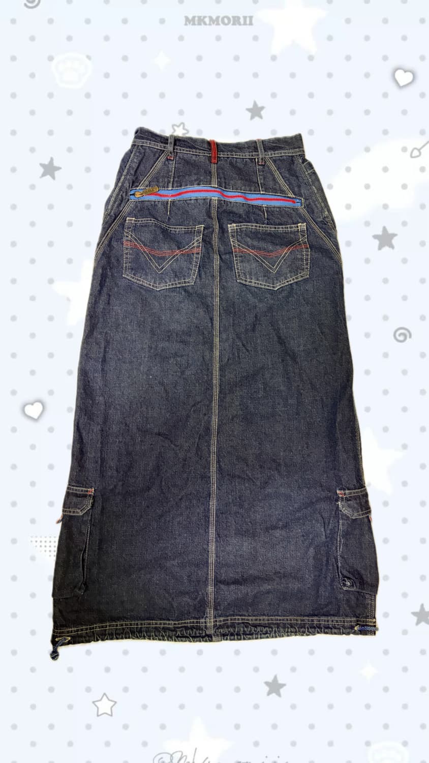 빈티지 진청 데님 롱스커트 치마  상품이미지2
