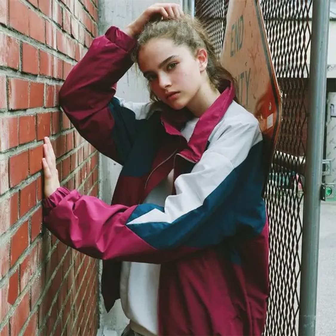 써치410 search410 컬러 배색 올드스쿨 바람막이 자켓 M 구교환 상품이미지1