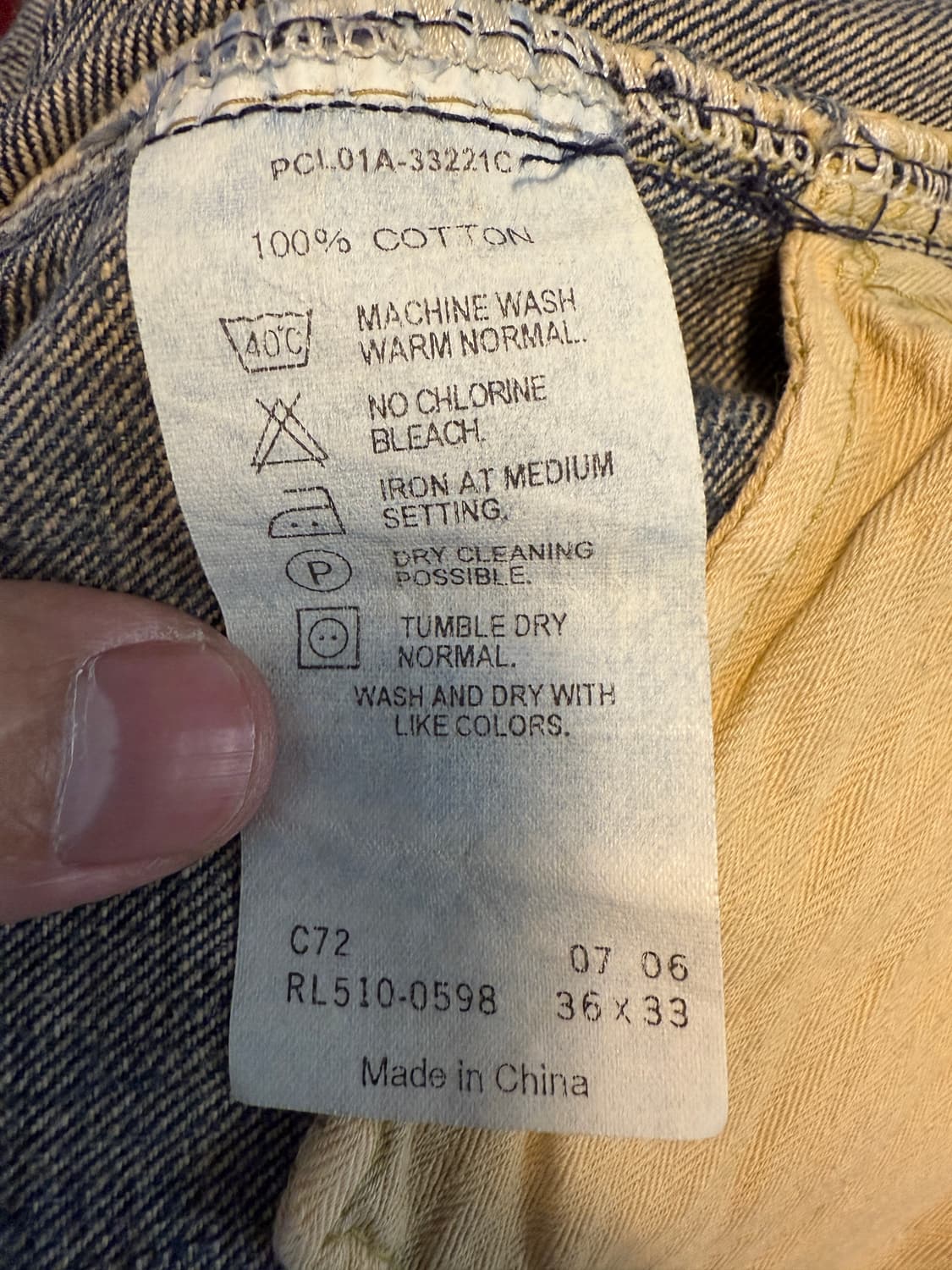 리바이스 510 레드루프 36/33 옐로우스티치 상품이미지4