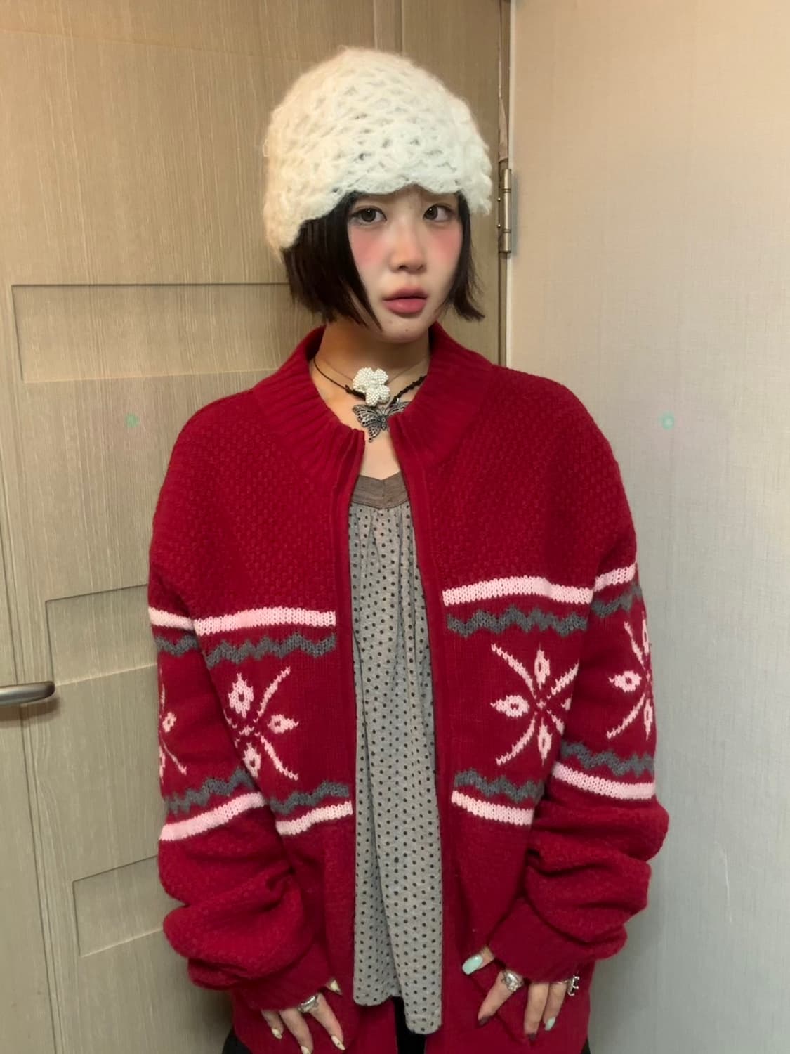 노르딕 니트집업 unisex 상품이미지1