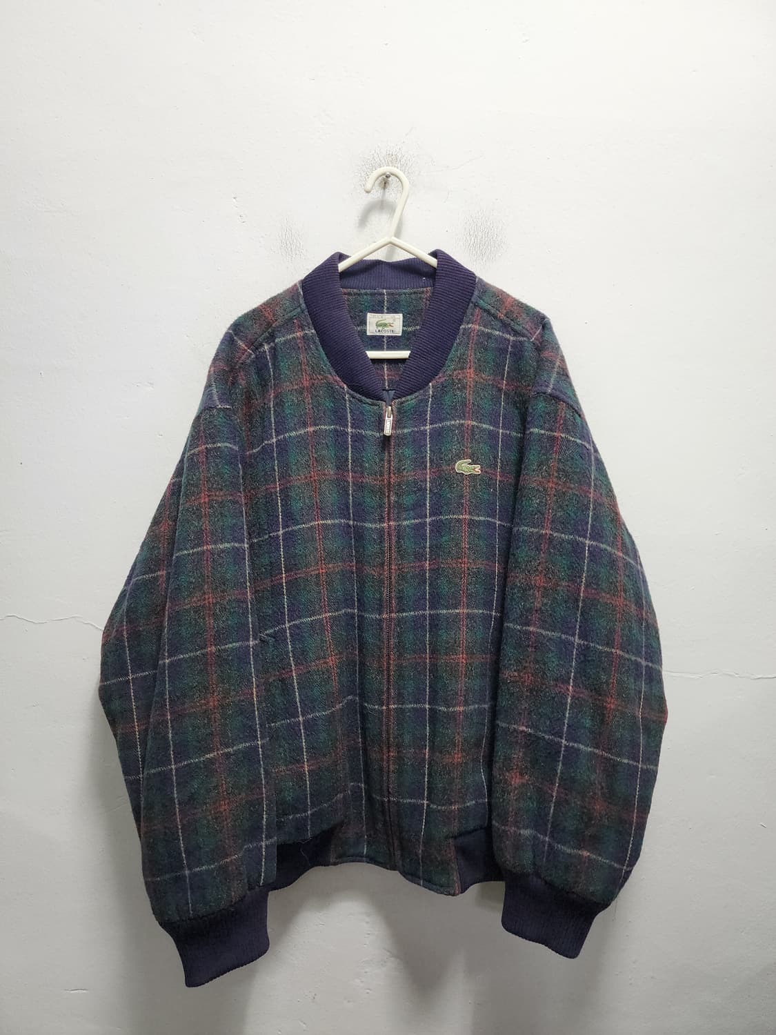 라코스테 서광 체크패턴 울 블루종 상품이미지1