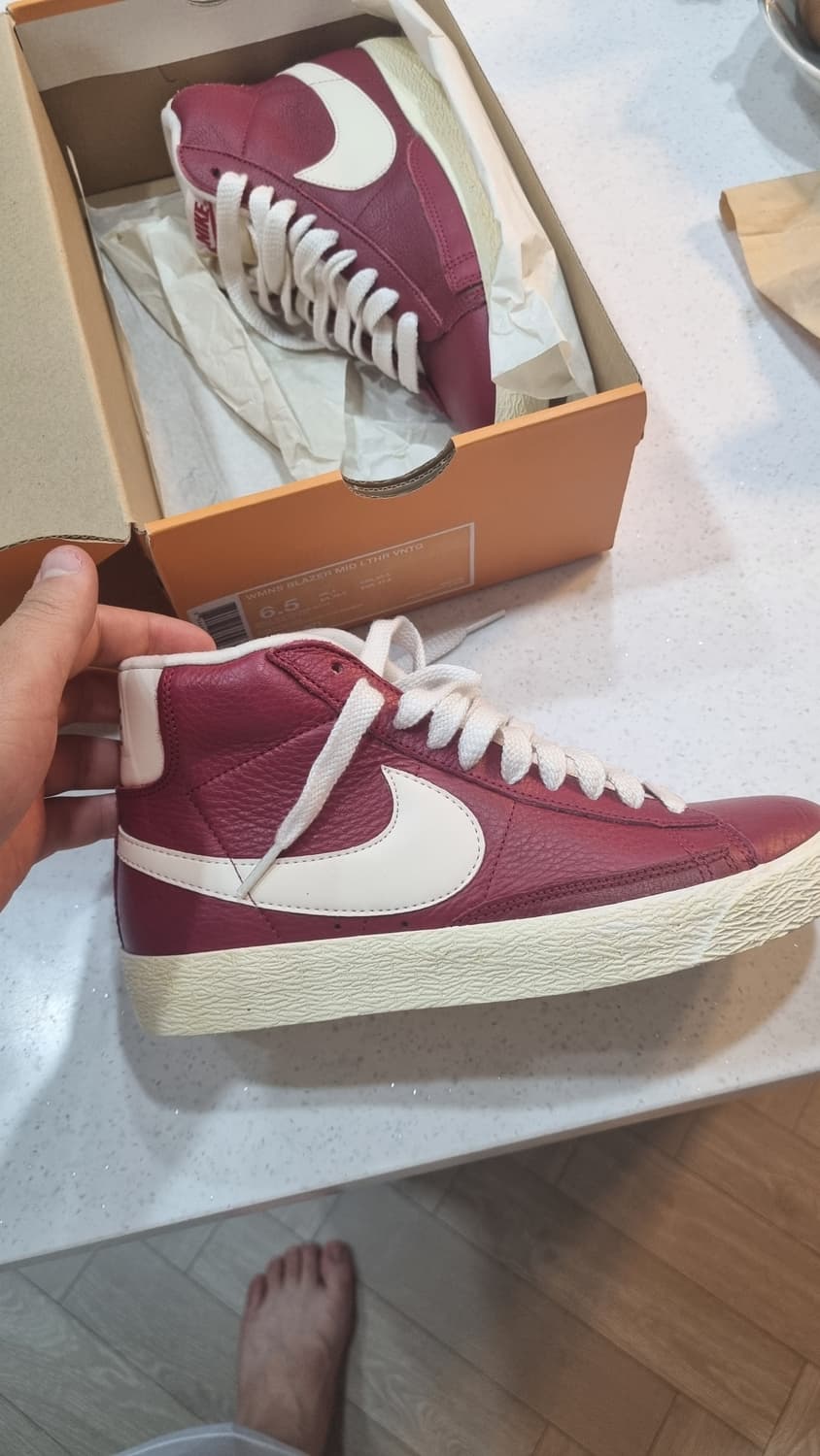 새상품/풀박스] 2013 나이키 우먼스 블레이저 미드 빈티지 '노블 레드 상품이미지2