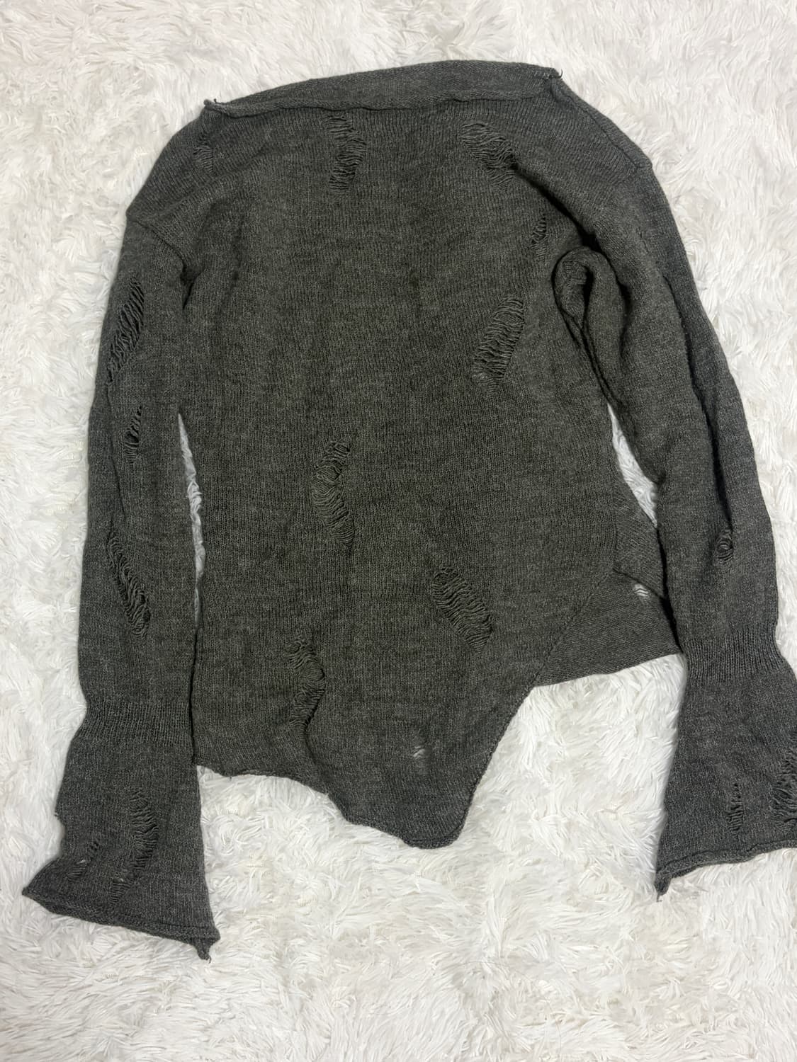 데미지 포인트 원숄더 니트 디테일 공겜여주 y2k 상품이미지1