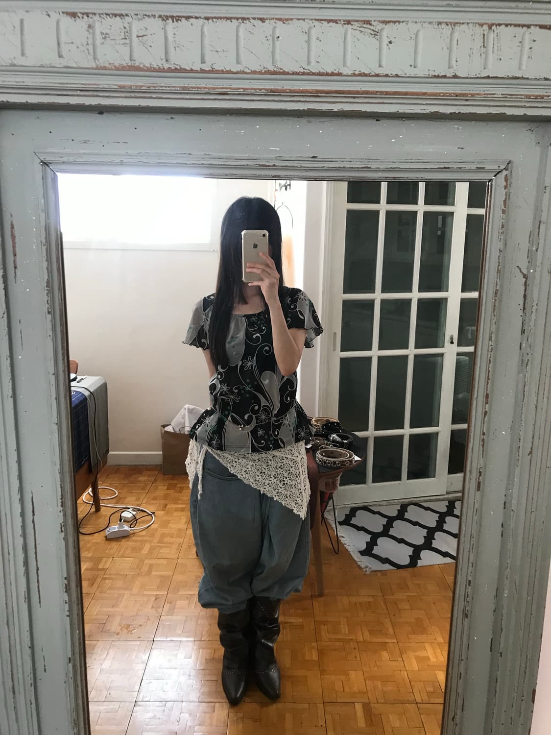 vintage pattern top 상품이미지4