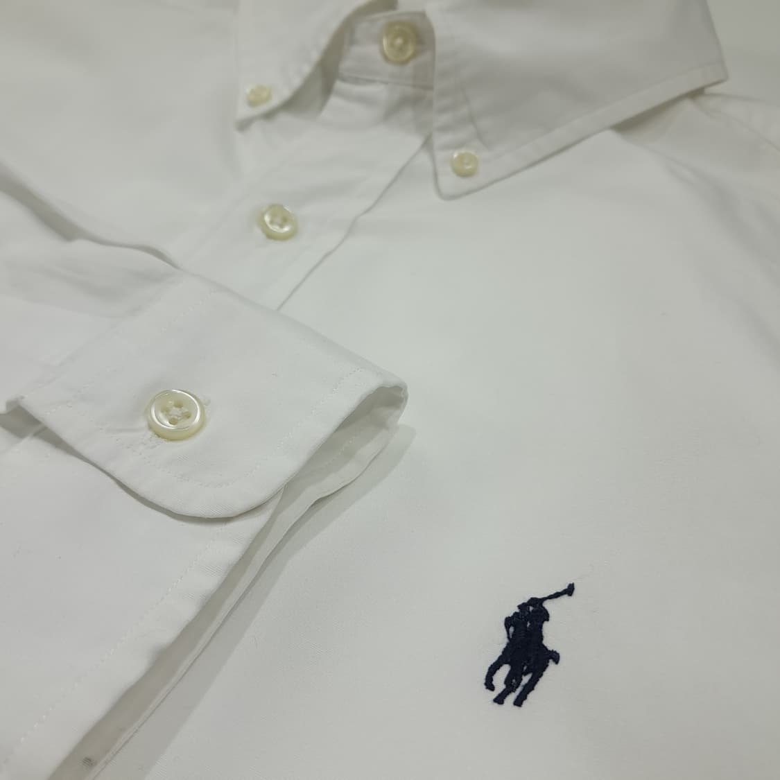 CL577 XL 폴로 90s 코튼 버튼다운 화이트 셔츠 남방 상품이미지4