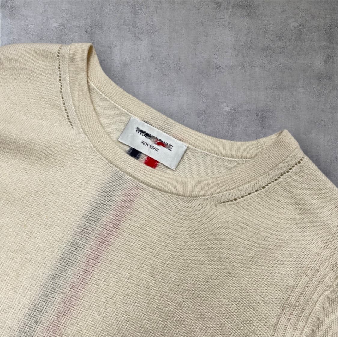 톰브라운 Thom browne 아이보리 라운드넥 니트 M 상품이미지2