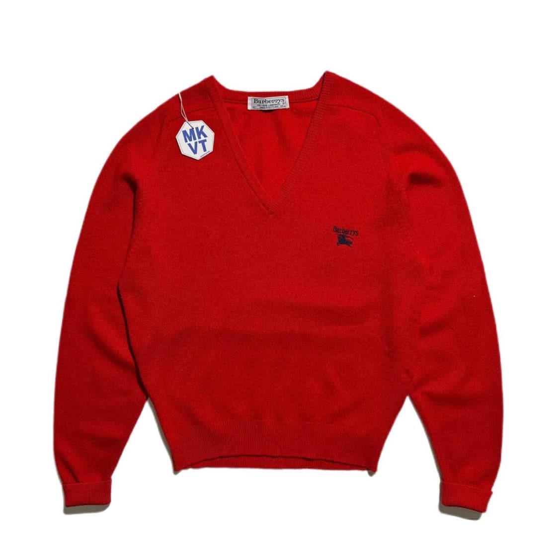 버버리 자수 로고 V넥 울 니트 상품이미지1