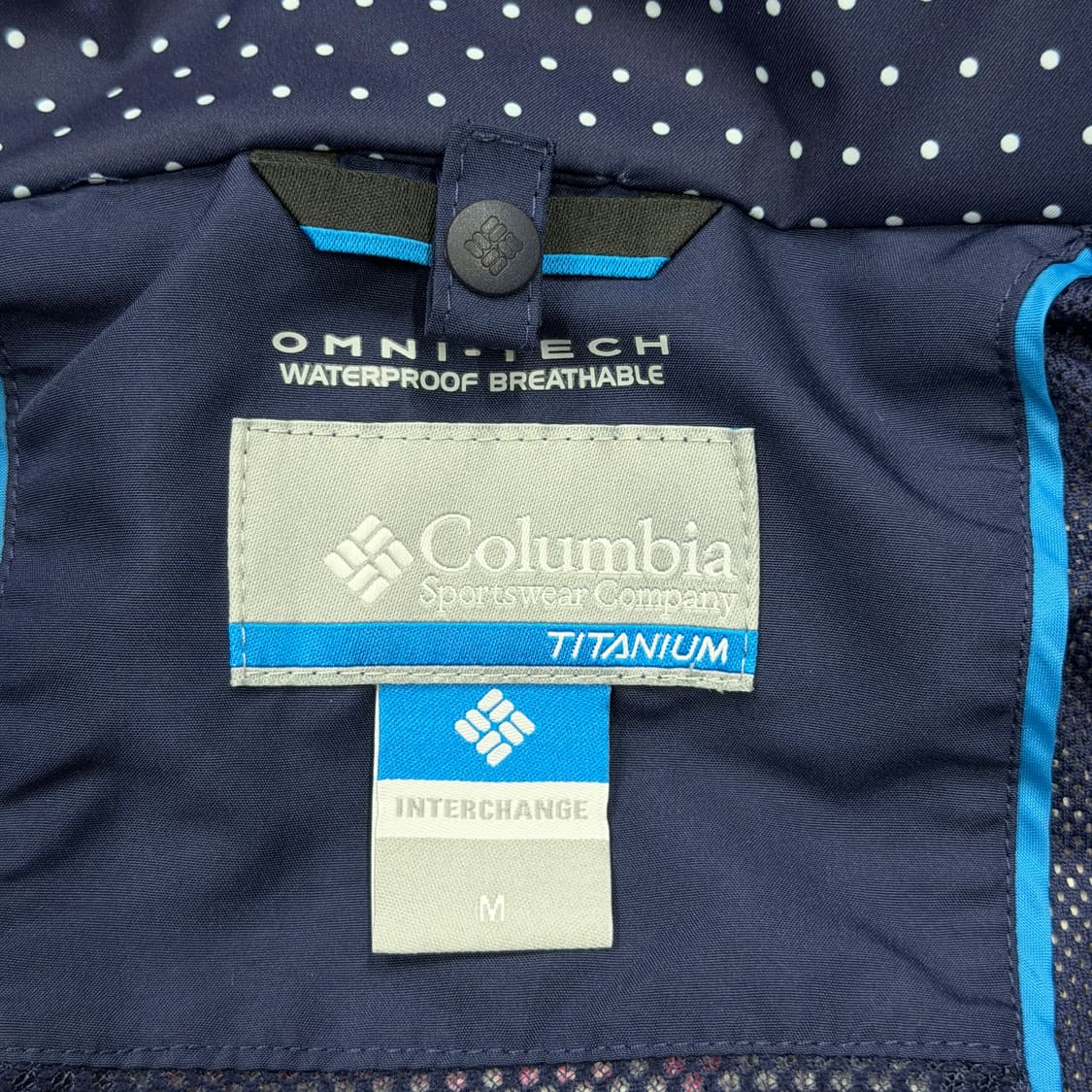 컬럼비아 빈티지 모리걸 도트 땡땡이 바람막이 자켓 네이비 M 상품이미지4