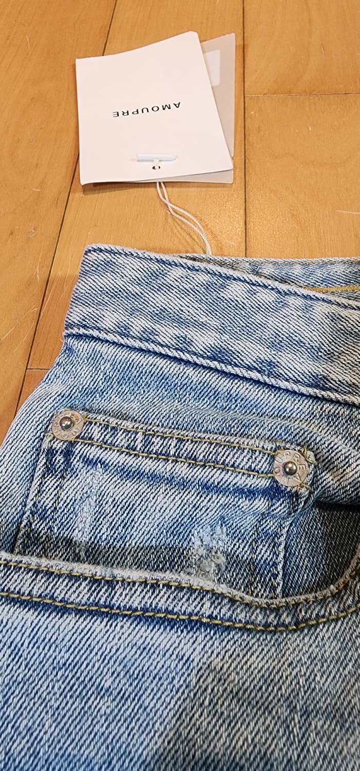 (새상품)아모프레 연청 테이퍼드 데님팬츠 34 상품이미지4