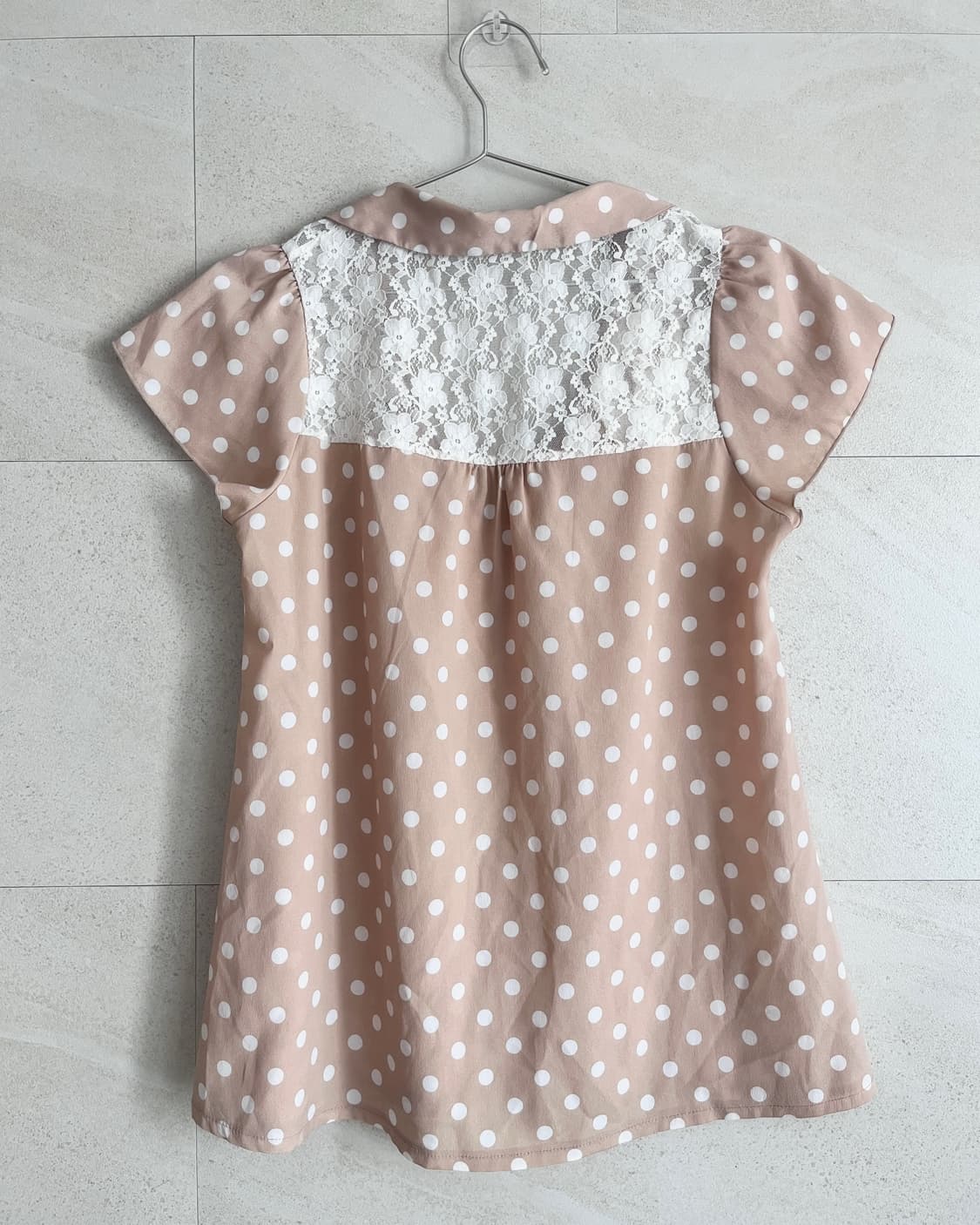 뮤트 오렌지 레이스 도트 블라우스 상품이미지3