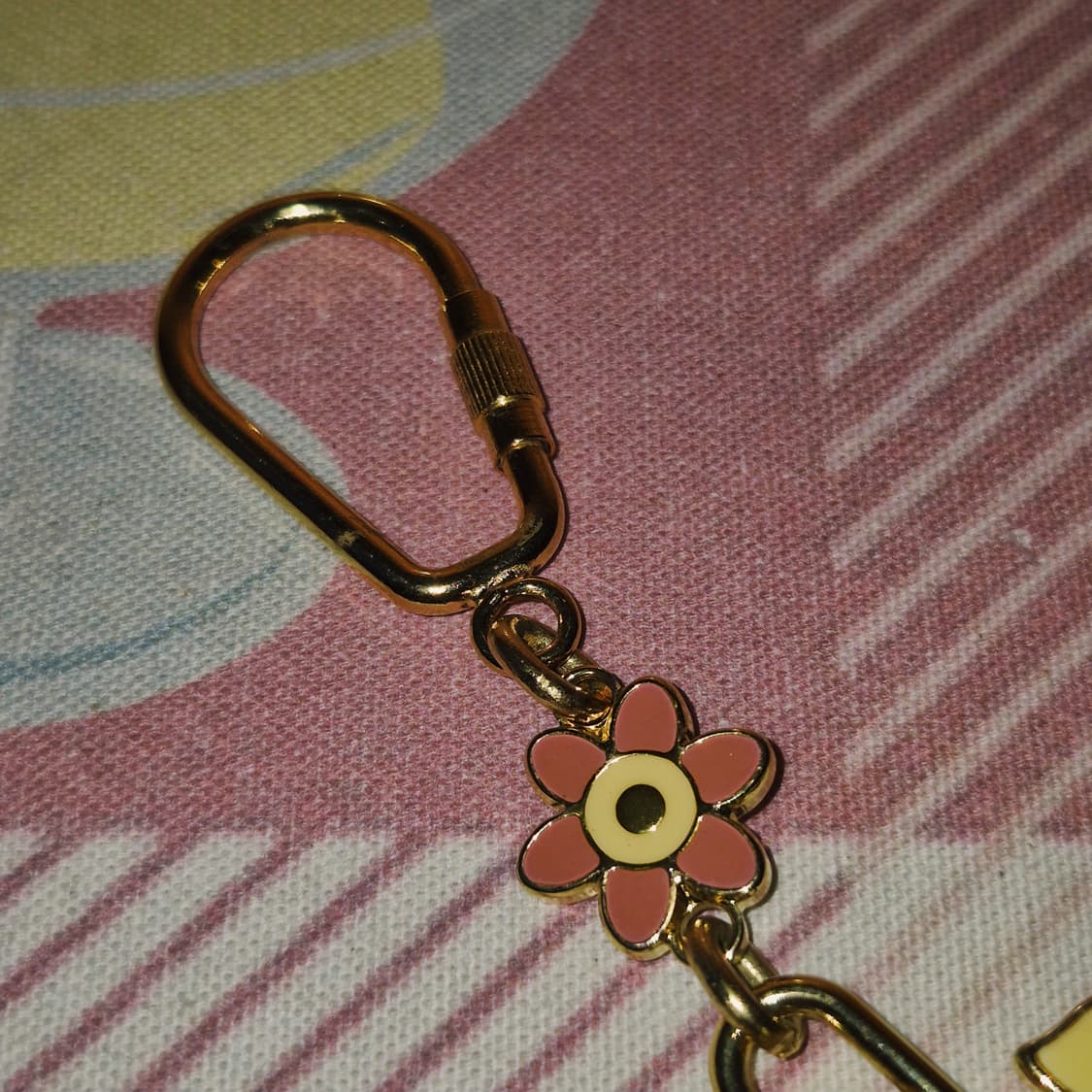 90s 꾸레쥬 에나멜 꽃잎&나비 레이어드 키링 상품이미지7