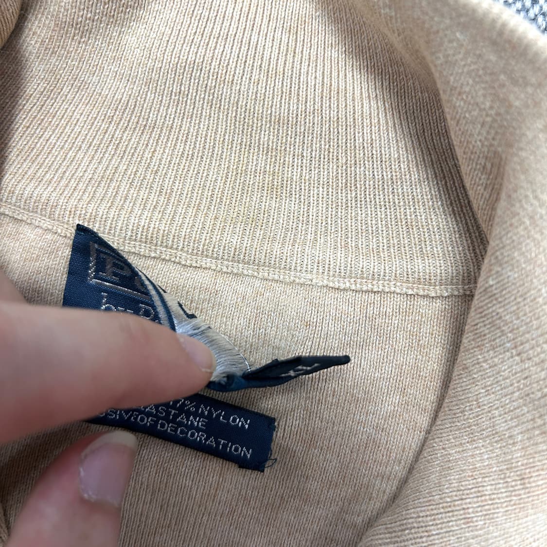 폴로 하프집업 베이지 니트(XL) 상품이미지3