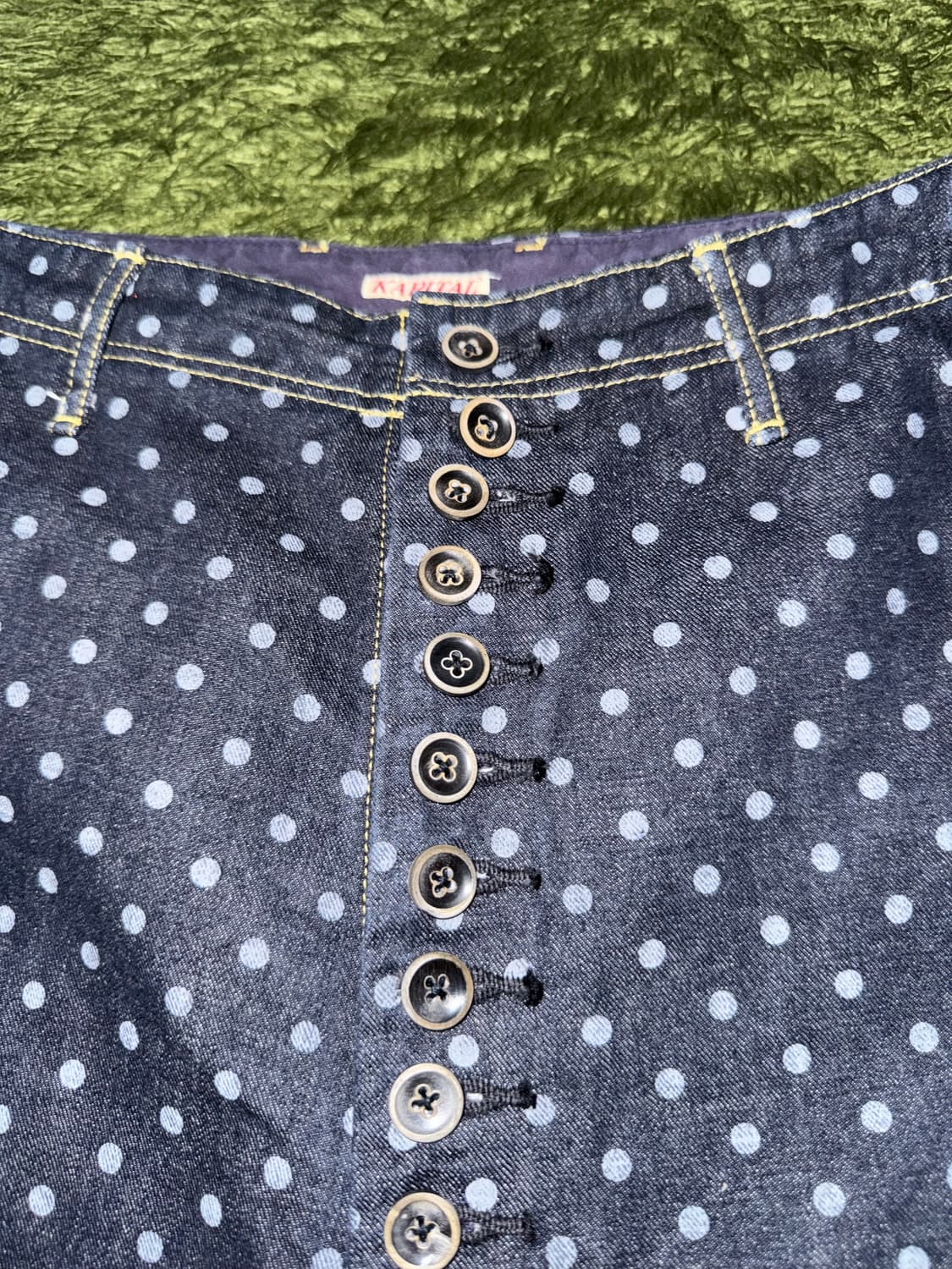 [2] KAPITAL 캐피탈 도트 패턴 버튼 플라이 데님 팬츠 상품이미지3