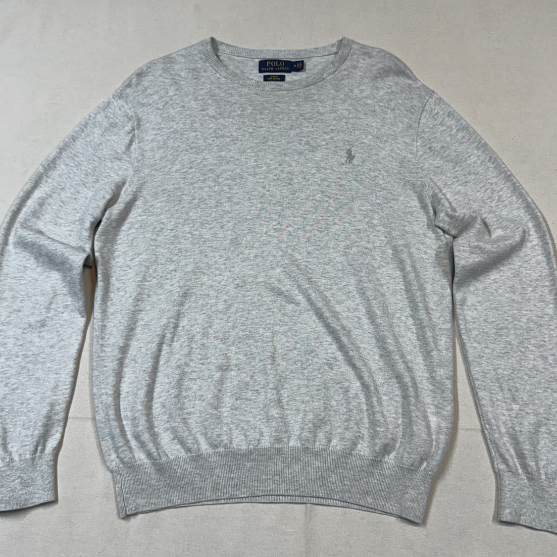 M) 폴로 랄프로렌 피마코튼 라이트 그레이 브이넥 니트 상품이미지2