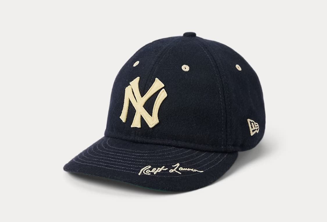 [새상품] 폴로 x 뉴에라 mlb 뉴욕 양키스 울 볼캡 네이비 팝니다. 상품이미지1