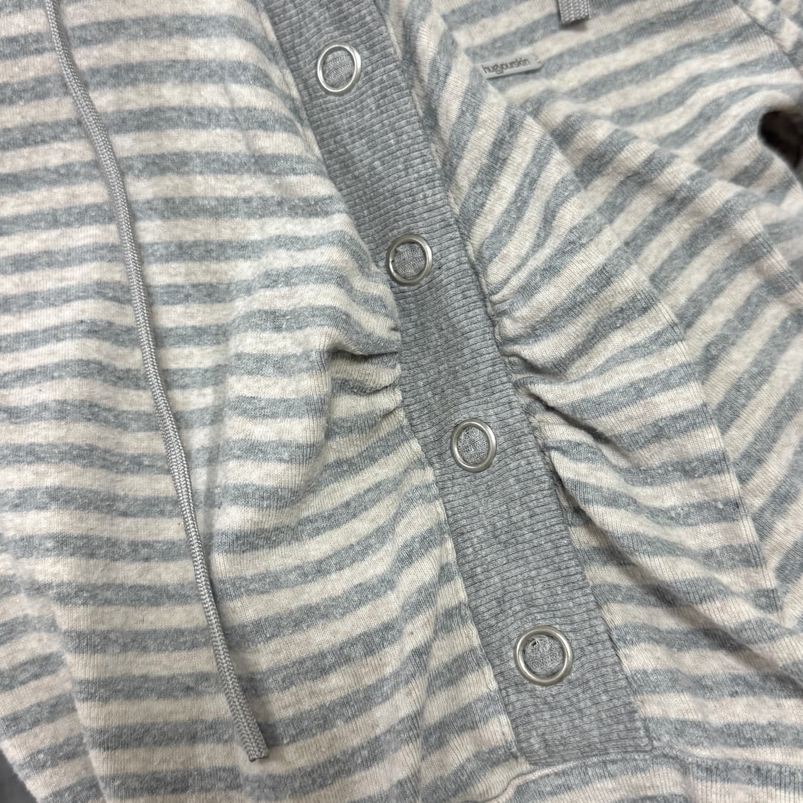 허그유어스킨 스프라이트 스냅 버튼 후디 후드티 후드집업 그레이 상품이미지2