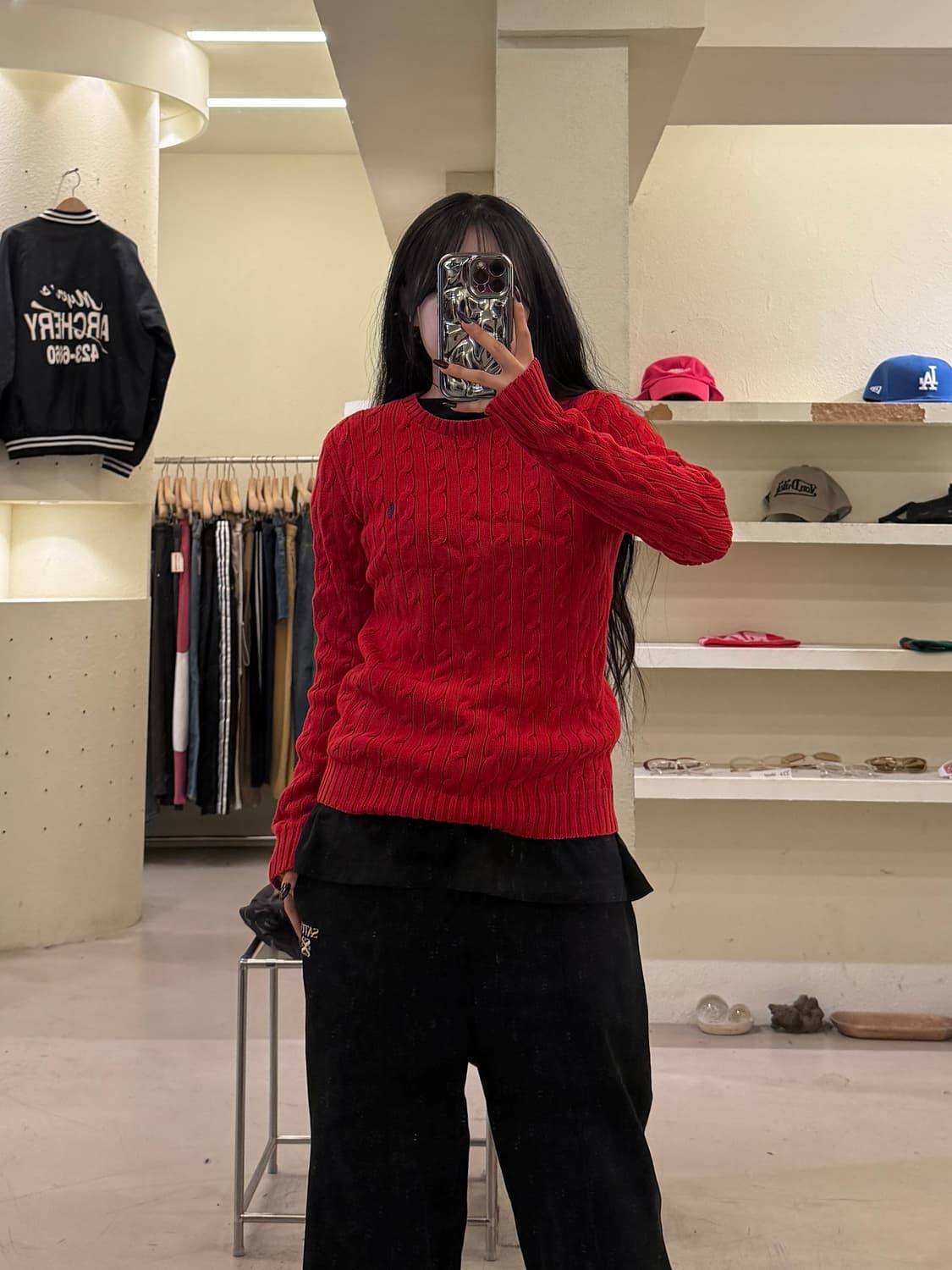 폴로랄프로렌 케이블 니트 스웨터 레드 U1552 상품이미지1