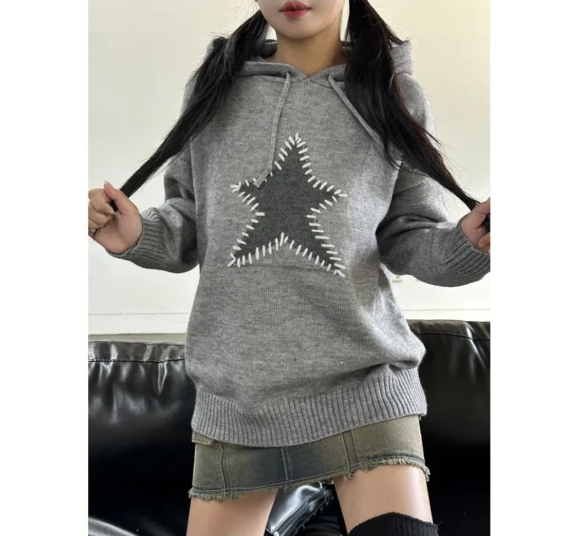 키미스 빈티지 스타 스티치 니트 후드 3,900원 상품이미지4