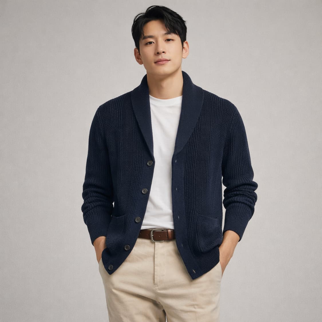 브룩스 브라더스 레드 플리스 숄칼라 니트 가디건 상품이미지1