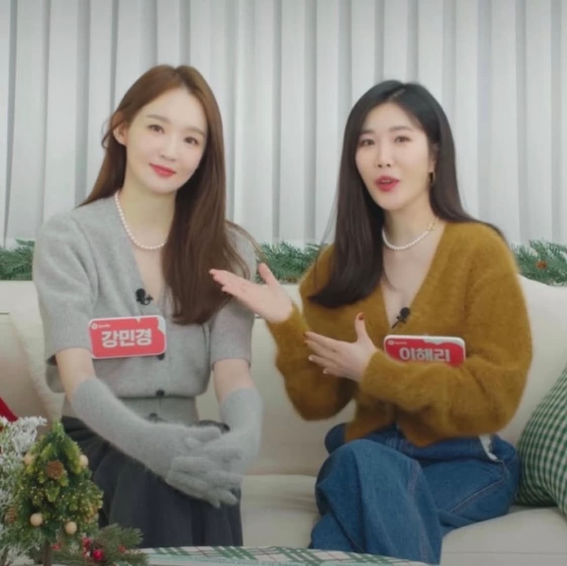 택O) 다이애그널 니트 롱 글러브 라이트 그레이 [다비치 강민경 착용] 상품이미지2