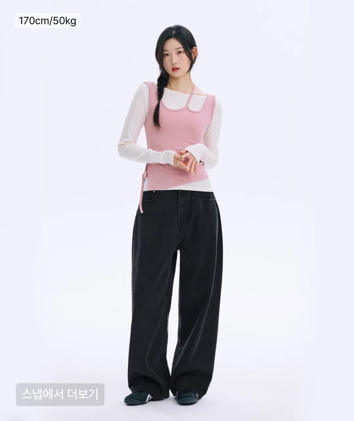 XS) 새상품 굿라이프웍스 GLW 이지 와이드 데님 팬츠 블랙 상품이미지5