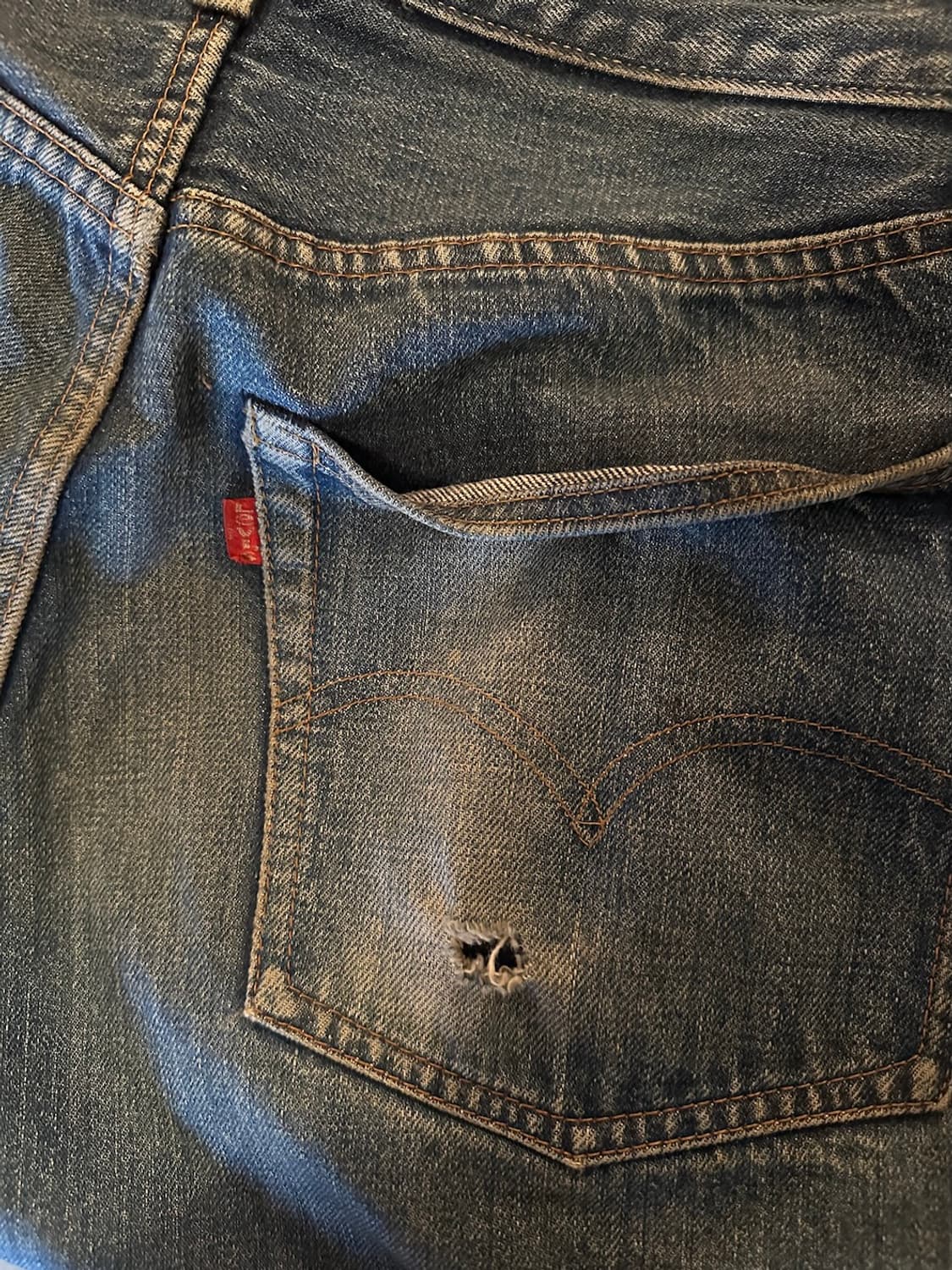 70s USA 빈티지 리바이스 501 66전기 셀비지 데님 팬츠 상품이미지8