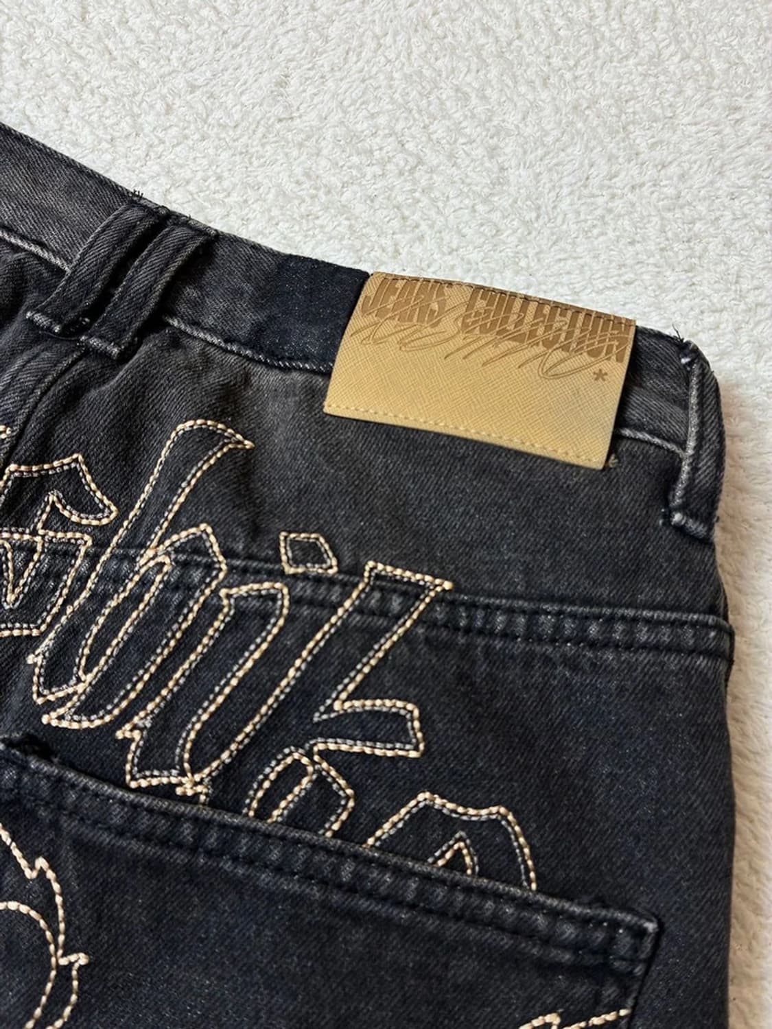 카시코 Kashiko 엠브로이드 논페이드 데님 팬츠 PN6867 상품이미지4