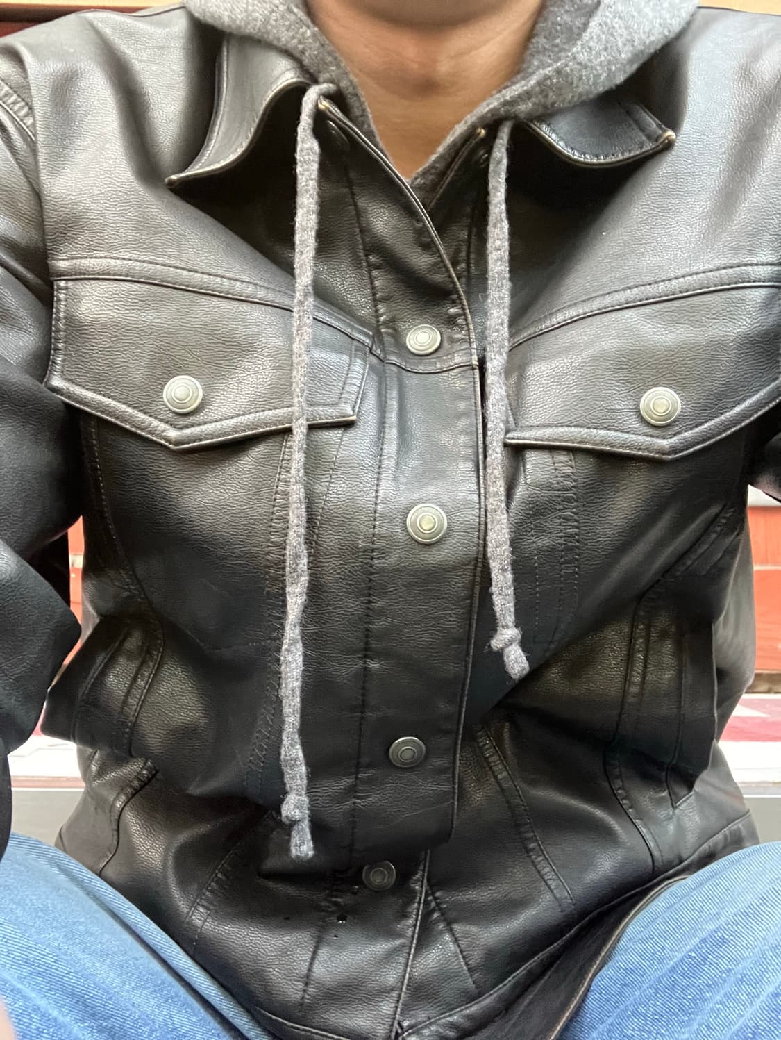 인사일런스 빈티지 포우 레더 트리거 자켓 상품이미지2