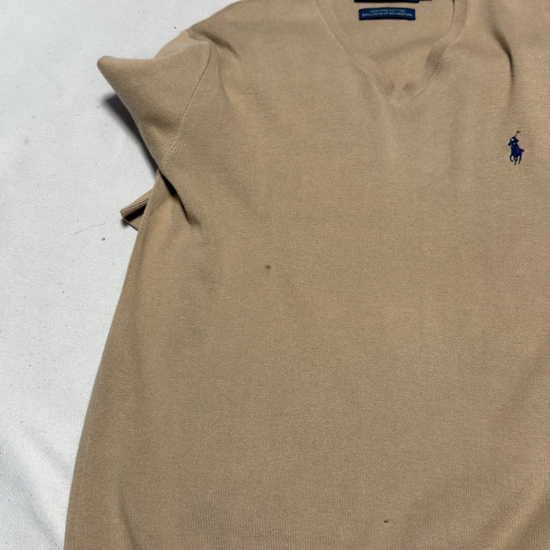 Polo Ralph Lauren 피마코튼 베이지 브이넥 니트 상품이미지5