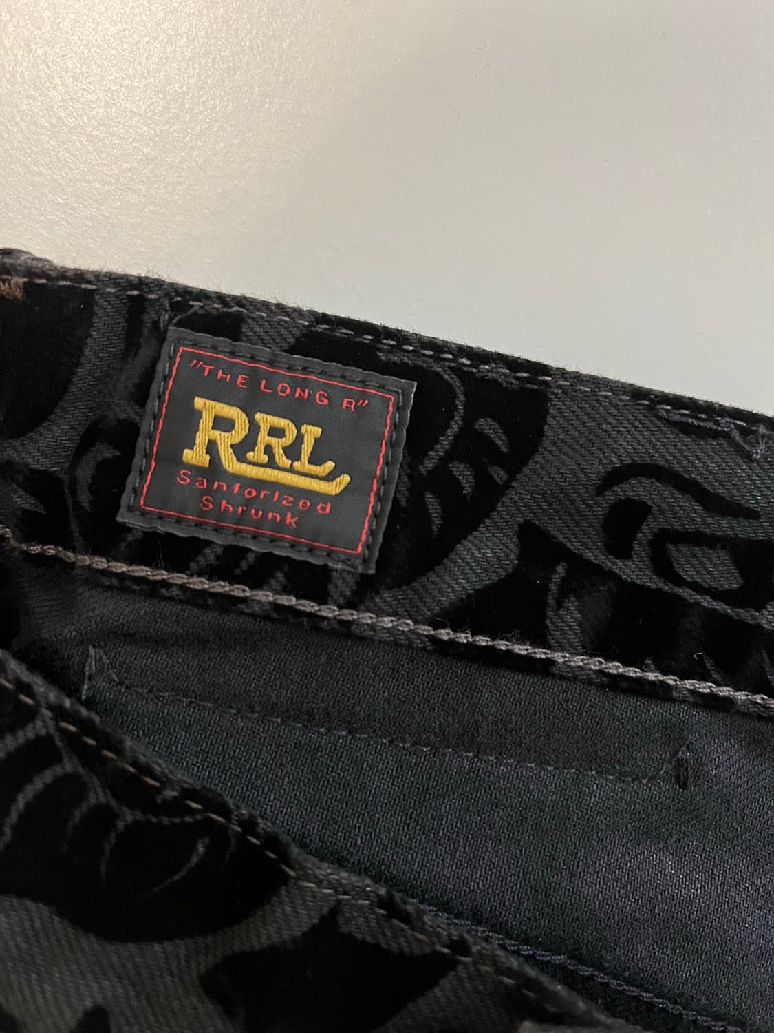 더블알엘 RRL 하이 슬림 블랙 피치드 진 12온스 데님 블랙 플로럴 상품이미지8