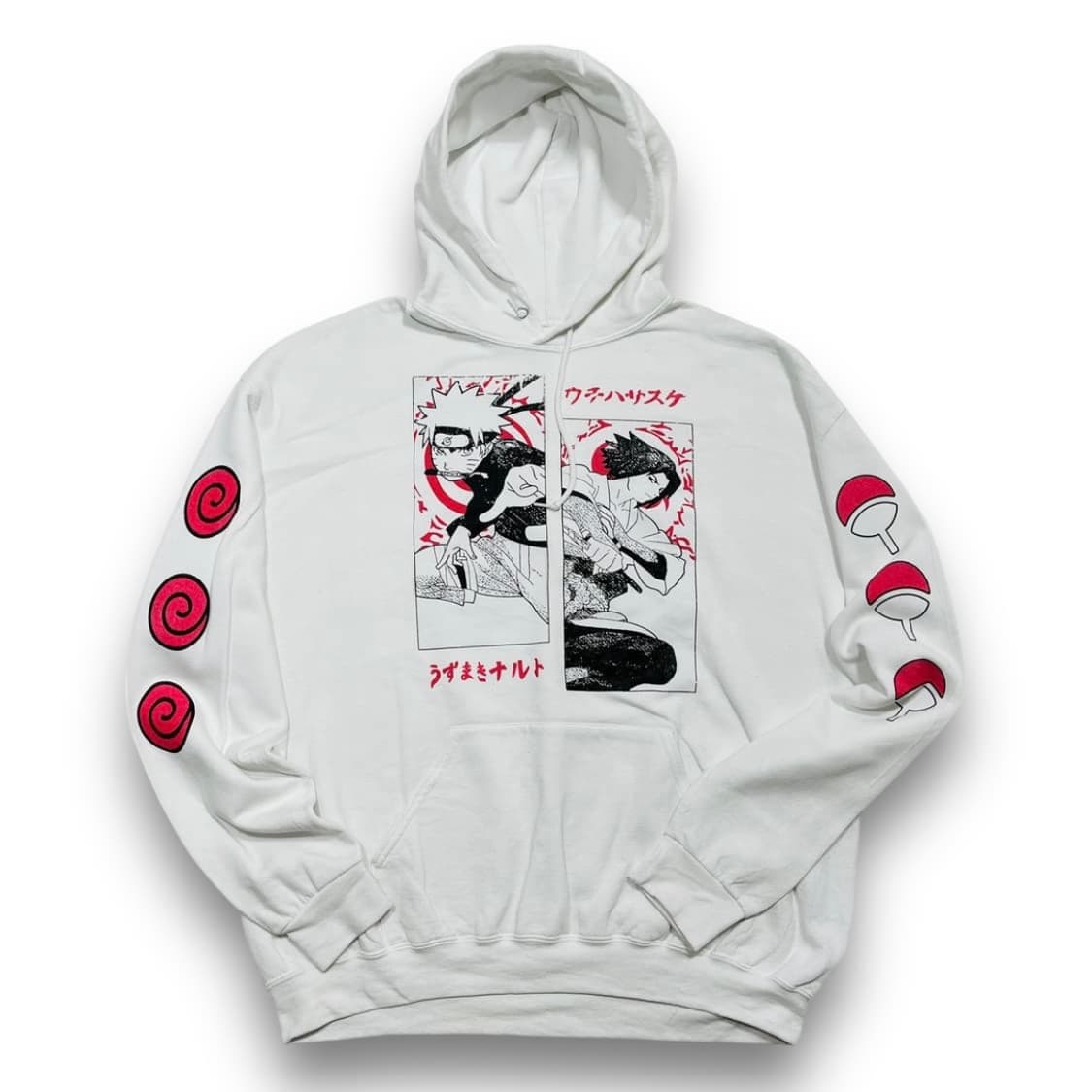 나루토 & 사스케 닌자 대전 빈티지 화이트 후디 상품이미지1