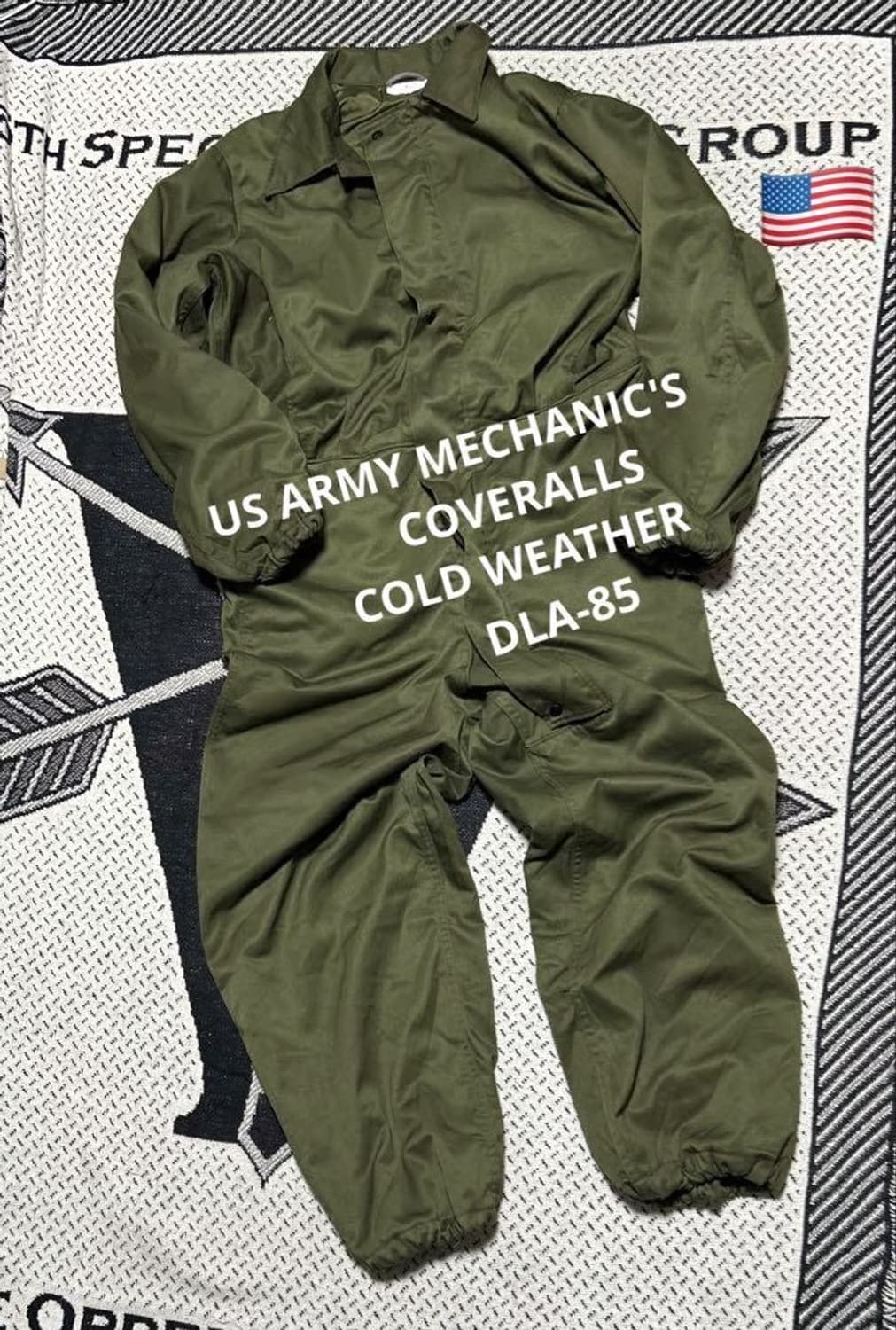 80s 미군 오리지널  정비병용 방한 커버올 오버슈트 작업복 상품이미지1