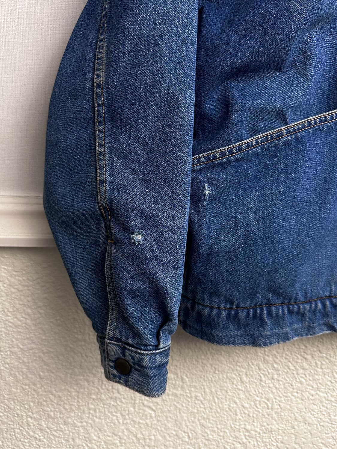 Edwin 터쿠아즈 플리스 크롭 트러커 자켓 상품이미지9