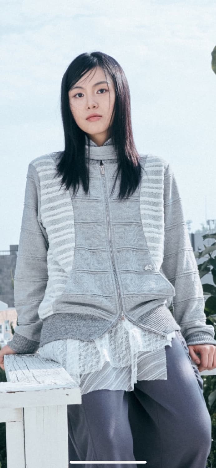 허그유어 스킨 Flat Knitted Zip-Up (Gray) 상품이미지2