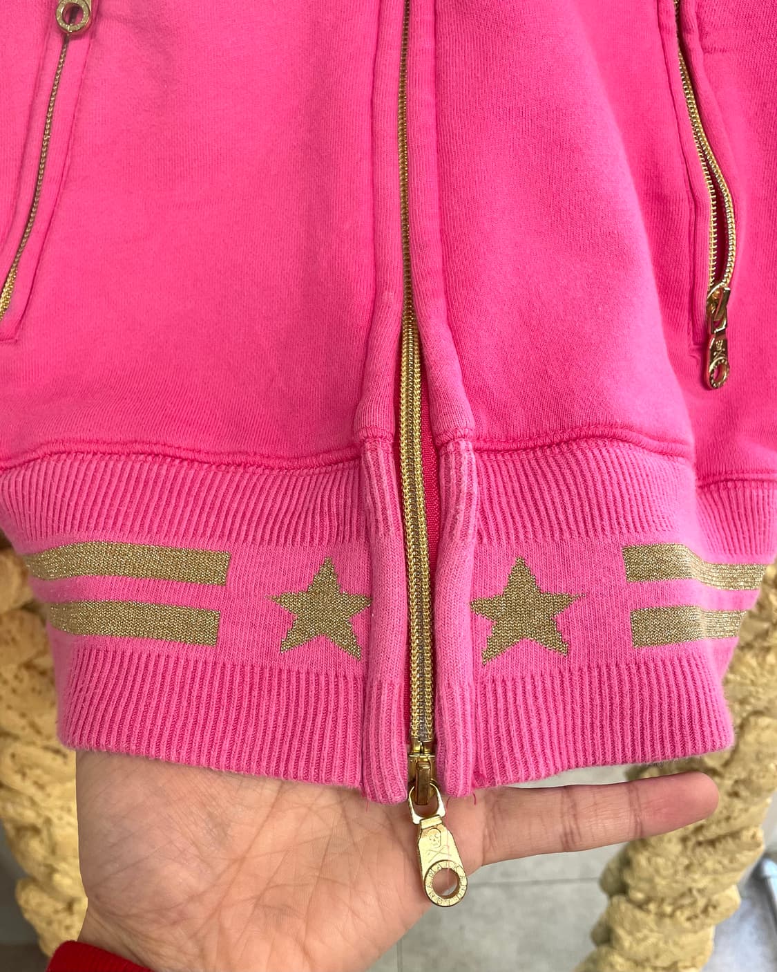 Skeleton Star Stud Pink Hoodie Zip-Up  상품이미지8
