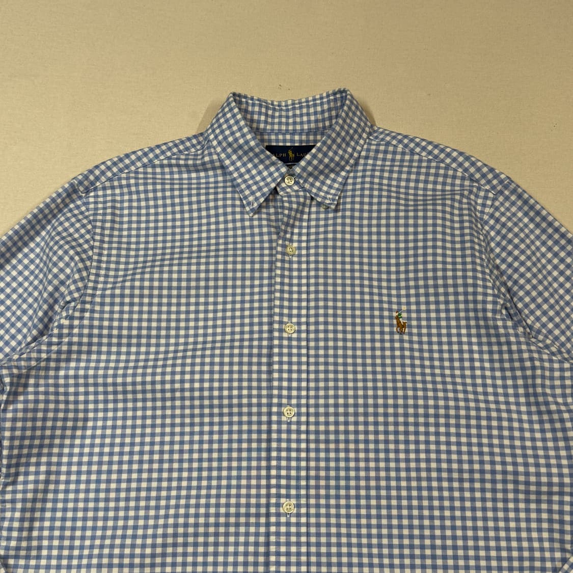L) 폴로 랄프로렌 클래식 블루 깅엄 체크 옥스포드 셔츠 상품이미지3