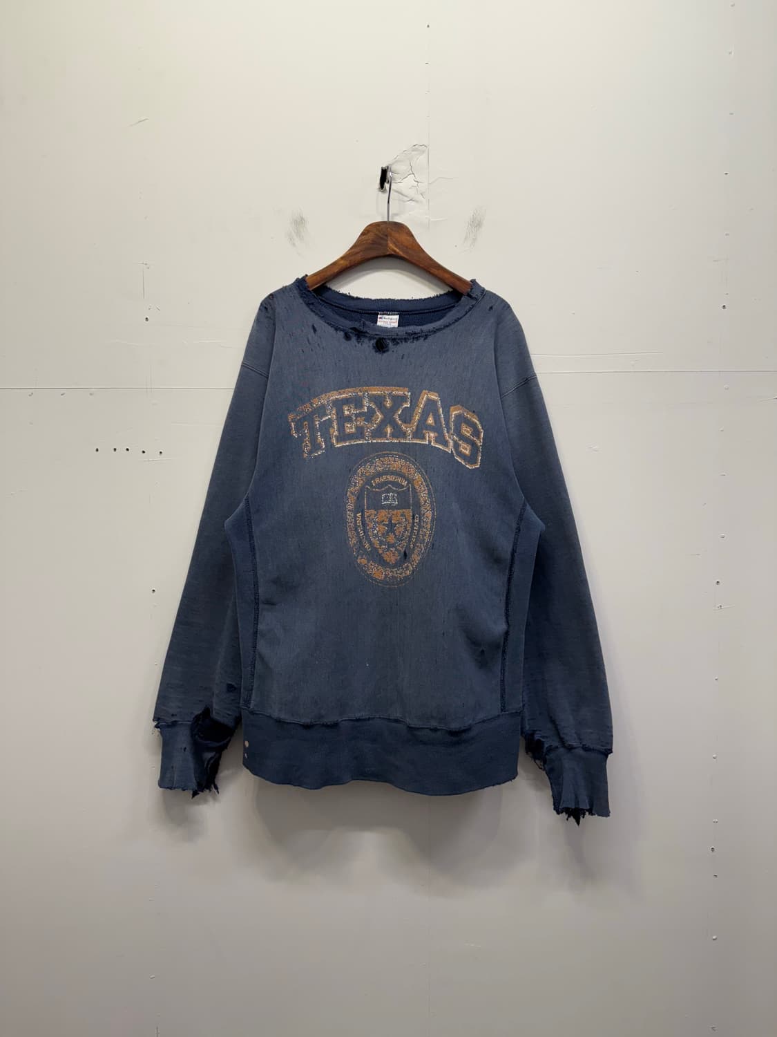 90s USA 빈티지 챔피온 리버스위브 TEXAS 스웻 셔츠 상품이미지1