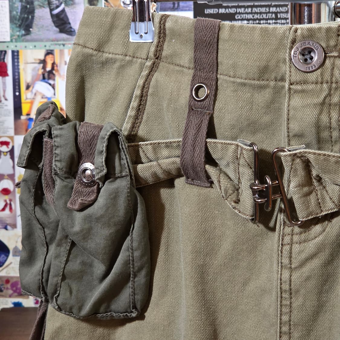 밀리터리 카고 로우라이즈 벨티드 스커트 상품이미지2