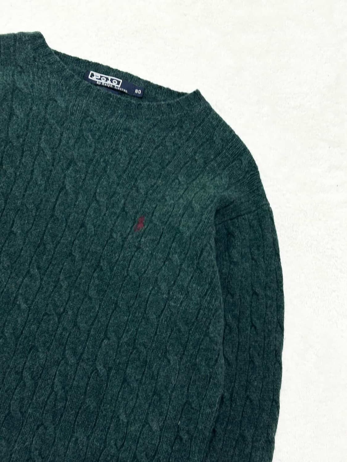 폴로 램스울 딥그린 케이블 니트 상품이미지7