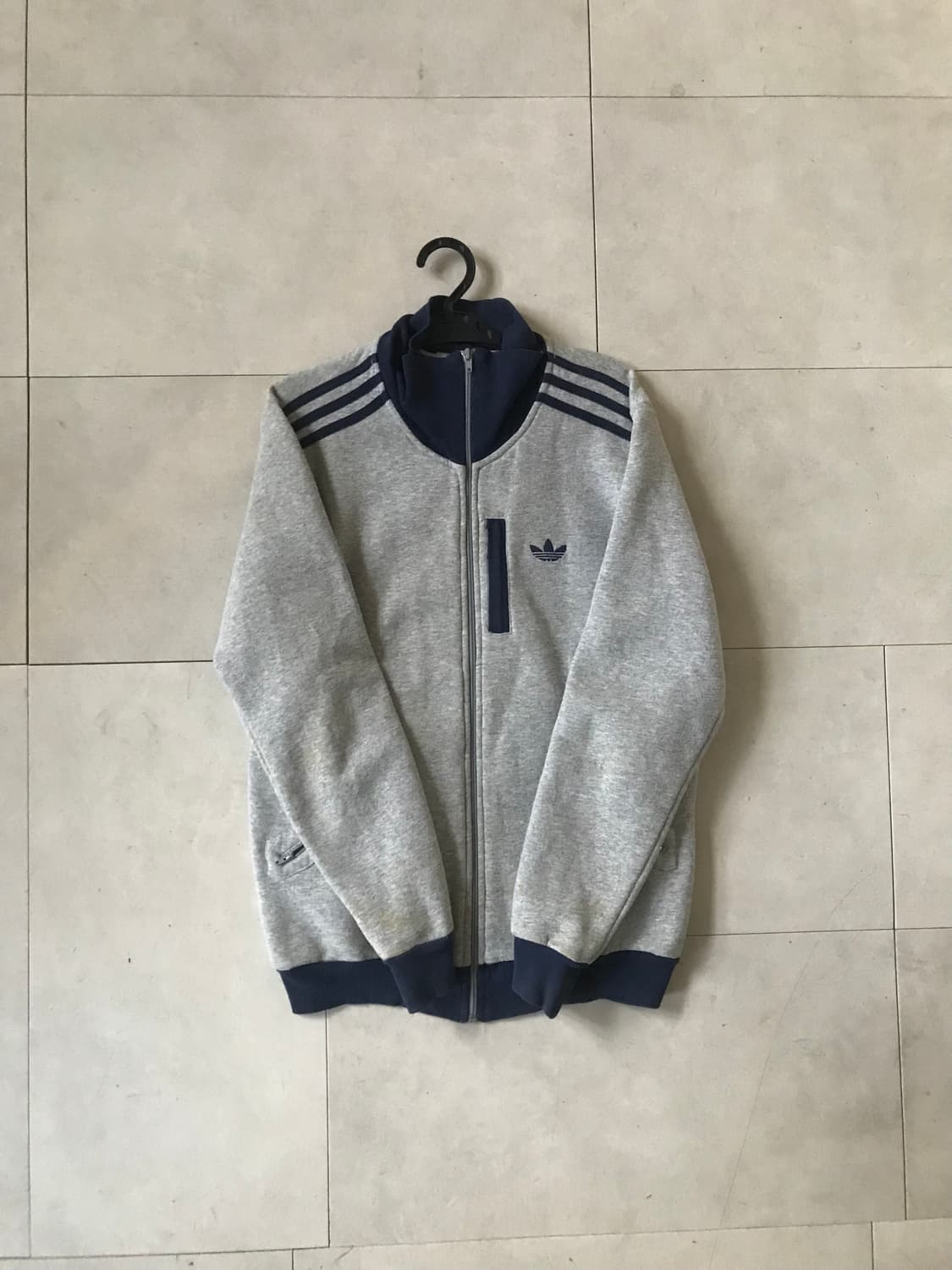 아디다스 그레이 네이비 코튼 파이어버드 집업 상품이미지4