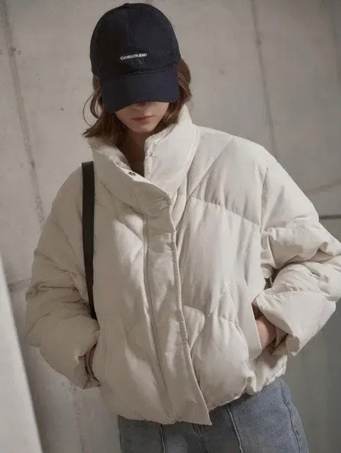 택O) 루에브르 다이아 구스 다운 점퍼 크림 [이유비, 차정원 착용] 상품이미지4