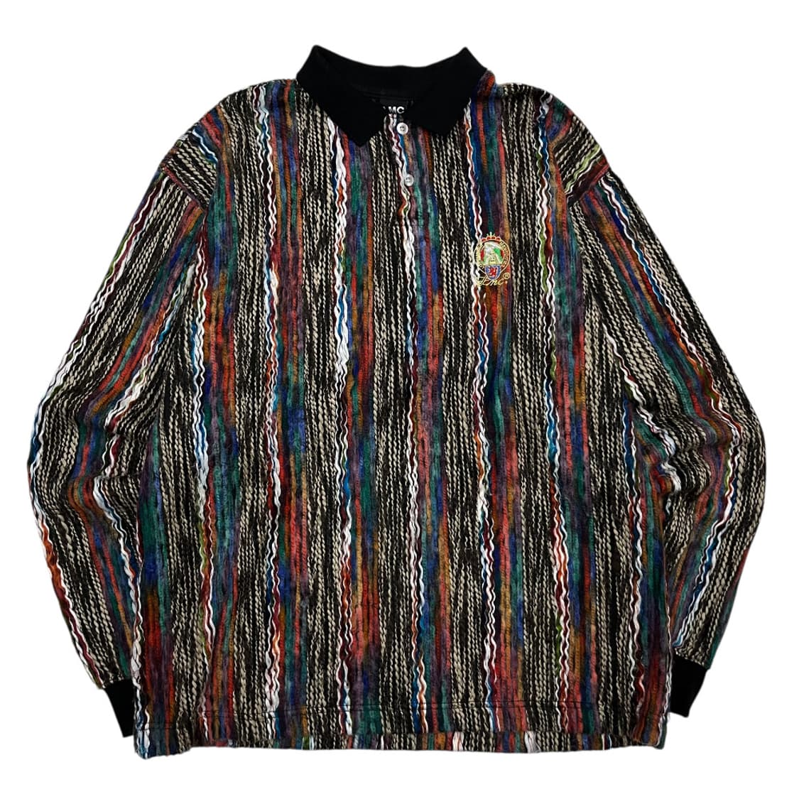 LMC 에스닉 스트라이프 패턴 블랙 카라 니트 L 상품이미지2