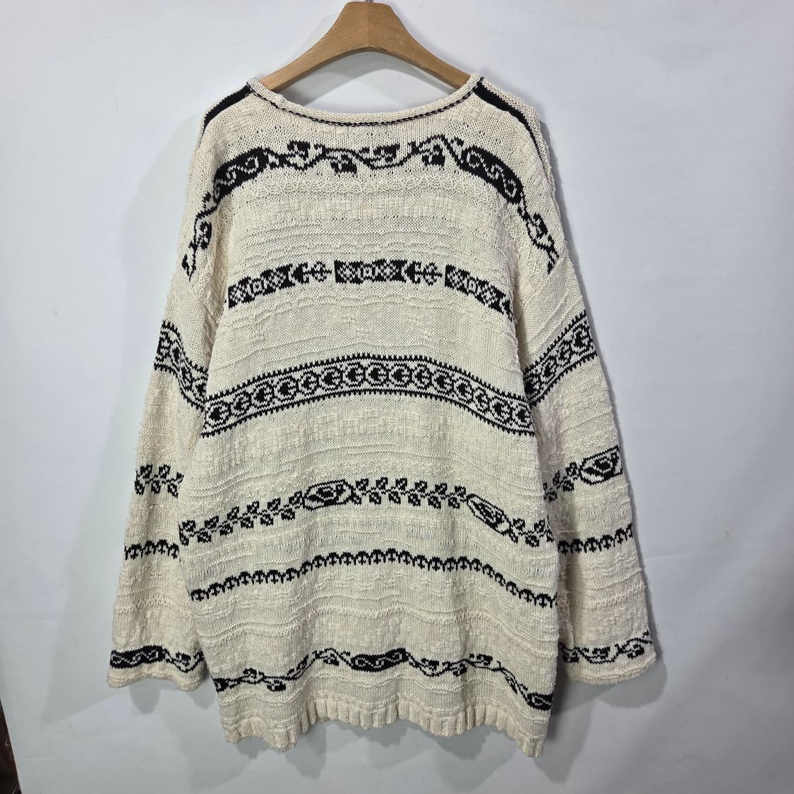 [Kenzo] 90's 겐조 자카드 패턴 코튼니트 상품이미지2