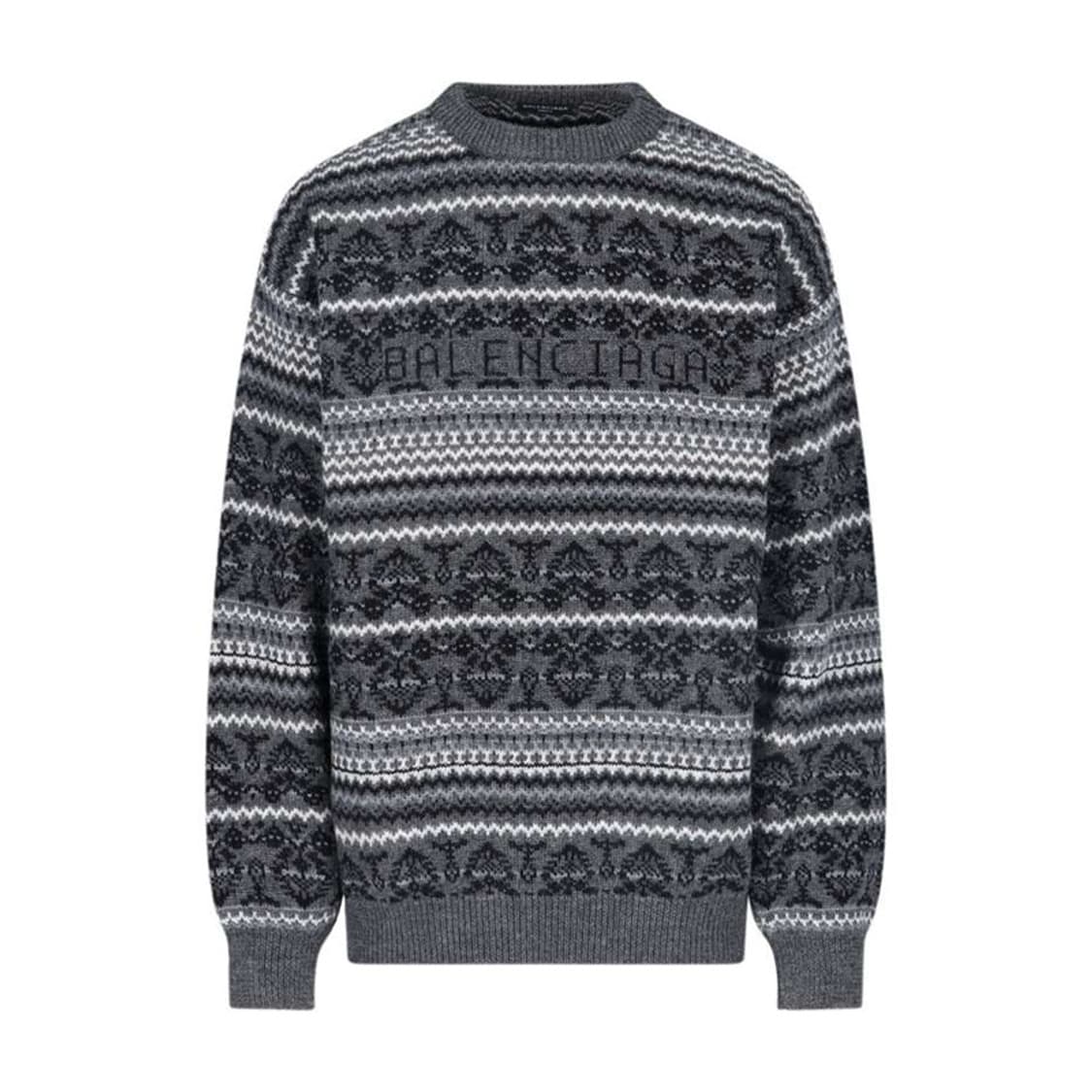 BALENCIAGA 발렌시아가 그레이 페어아일 울 니트 상품이미지1