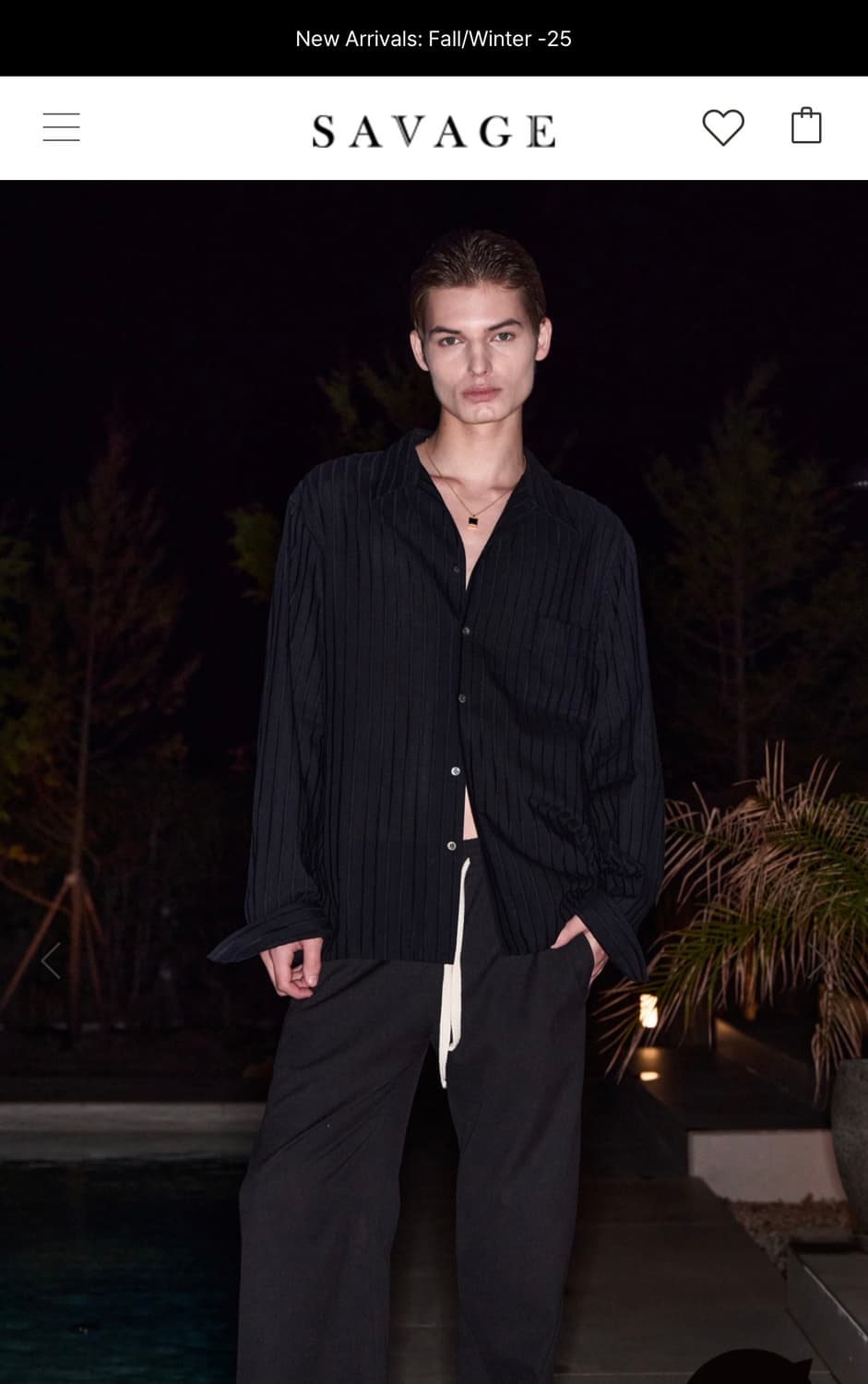 세비지 블랙 스트라이프 셔츠 XL 상품이미지4