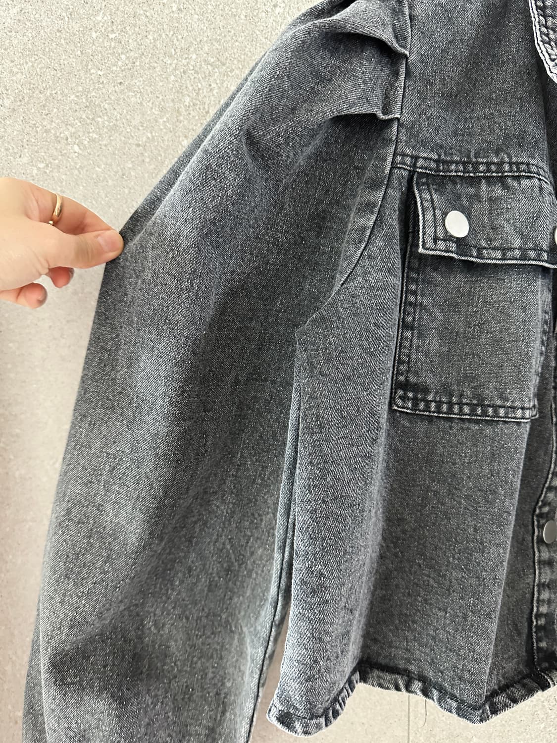 봄 숏 흑청자켓 상품이미지3